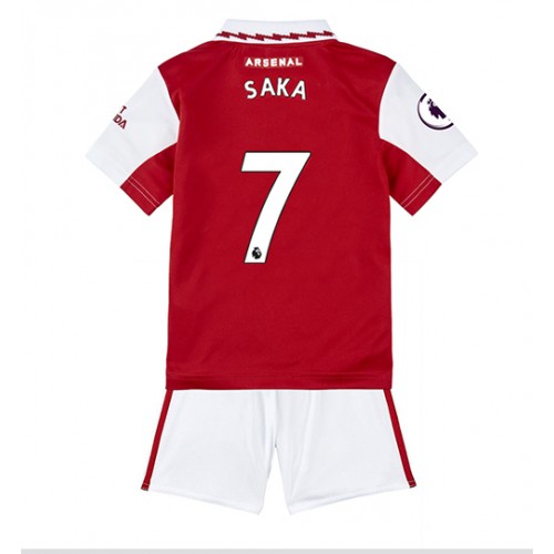 Fotbalové Dres Arsenal Bukayo Saka #7 Dětské Domácí 2022-23 Krátký Rukáv (+ trenýrky)